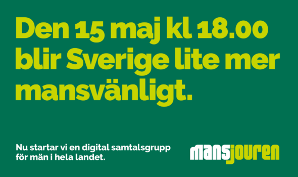 Nu startar Mansjouren en digital samtalsgrupp för män i hela landet.